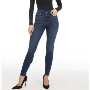 Good American Good Waist Raw Hem Jeans